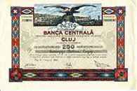 Collectibles : Scripophily
Centrala Cluj Bank 250 lei 1920 2nd issue
[42526 bytes]